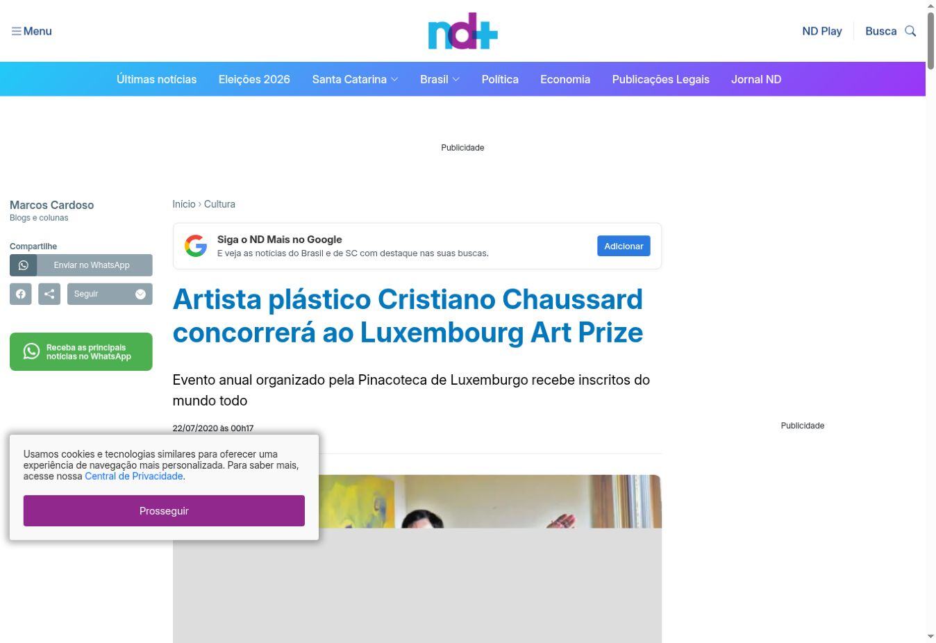 ND Mais — Artist to compete for the Luxembourg Art Prize